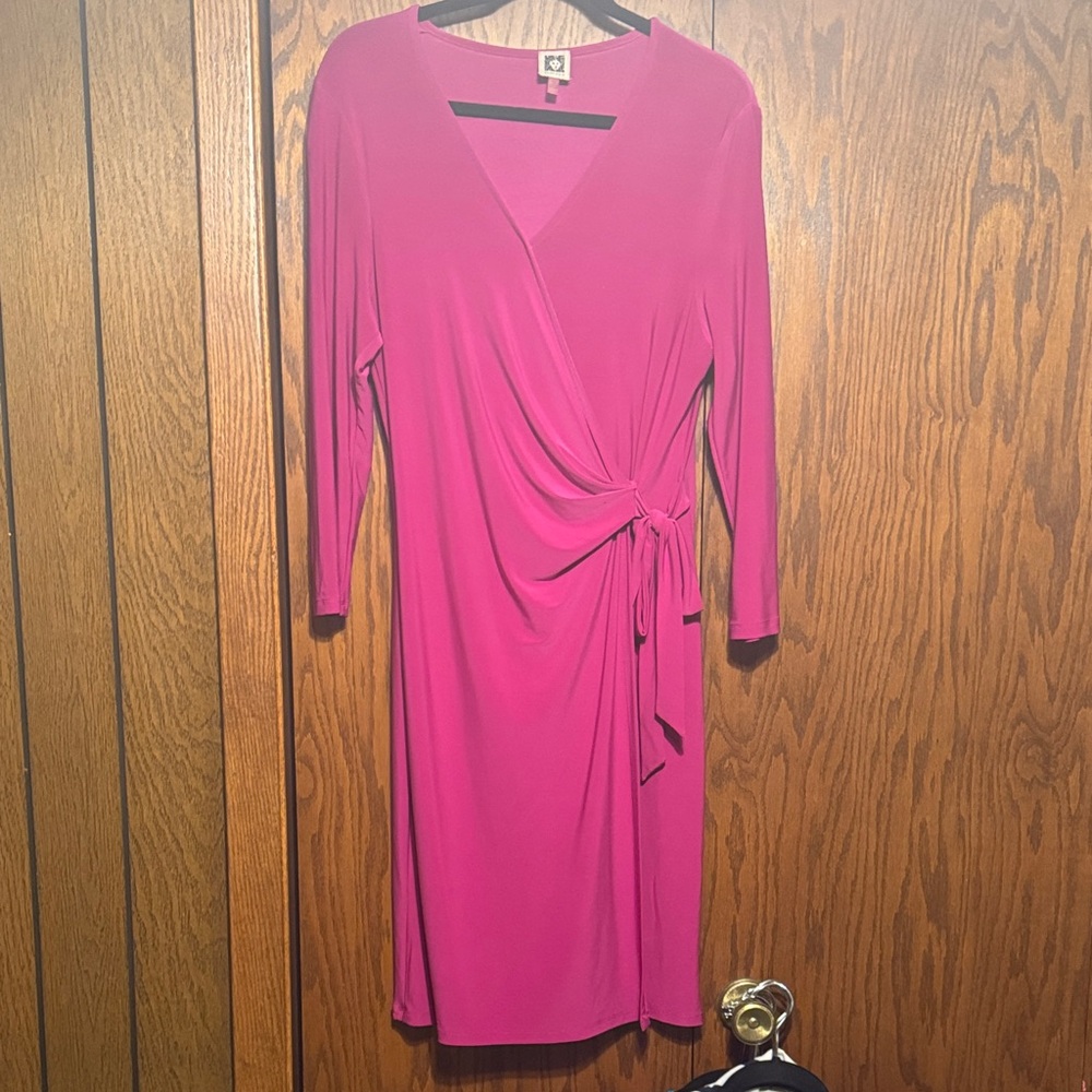 Anne Klein Fuchsia Long Sleeve Dress